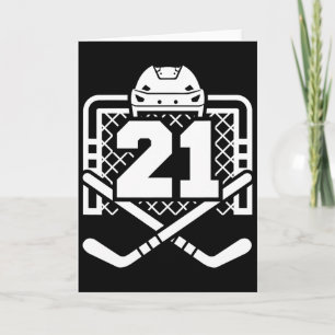 Hockey Number 21 Jersey Funny Hockey Player Game D Card