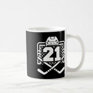 Hockey Number 21 Jersey Funny Hockey Player Game D Coffee Mug
