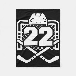 Hockey Number 22 Jersey Funny Hockey Player Game D Fleece Blanket