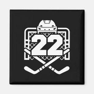 Hockey Number 22 Jersey Funny Hockey Player Game D Magnet