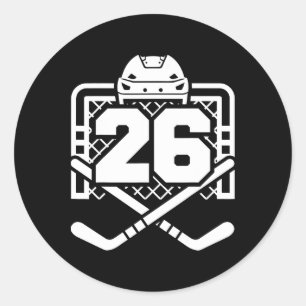 Hockey Number 26 Jersey Funny Hockey Player Game D Classic Round Sticker