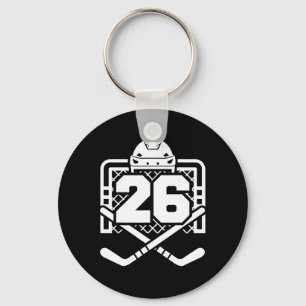 Hockey Number 26 Jersey Funny Hockey Player Game D Key Ring