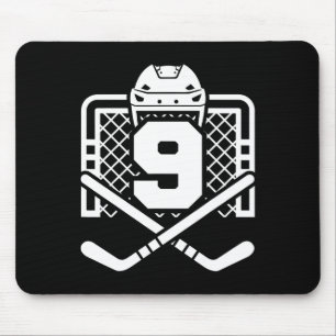Hockey Number 9 Jersey Funny Hockey Player Game Da Mouse Pad