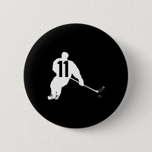 Hockey Number Eleven 11 6 Cm Round Badge