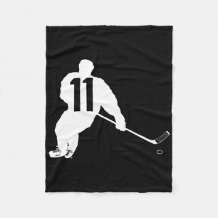 Hockey Number Eleven 11 Fleece Blanket