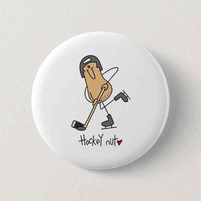 Hockey Nut 6 Cm Round Badge (Front)