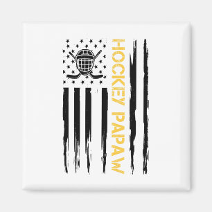 Hockey Papaw Hockey Player Usa Flag Magnet