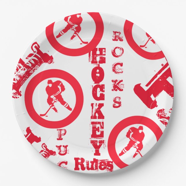 Hockey     paper plate (Front)