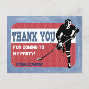 Hockey Party Thank You Postcard