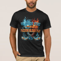 Hockey Passion: Ice & Fire Skull Graphic