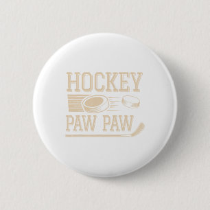 Hockey Paw Paw - Hockey Player Retro Vintage  6 Cm Round Badge