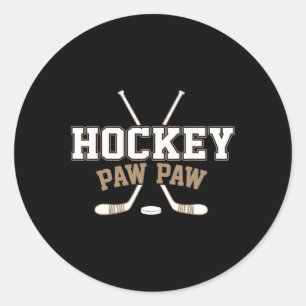Hockey Paw Paw Vintage Hockey Lover Classic Round Sticker