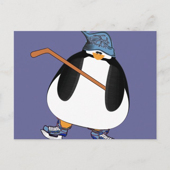 Hockey Penguin Postcard (Front)