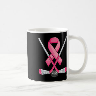 Hockey Pink Ribbon Breast Cancer Awareness Sport L Coffee Mug