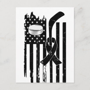 Hockey Pink Ribbon Breast Cancer Awareness Sport L Enclosure Card