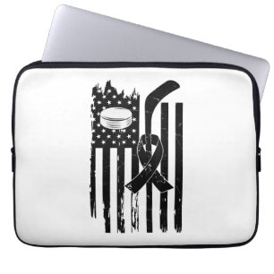 Hockey Pink Ribbon Breast Cancer Awareness Sport L Laptop Sleeve