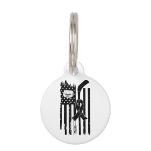 Hockey Pink Ribbon Breast Cancer Awareness Sport L Pet Tag