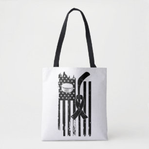 Hockey Pink Ribbon Breast Cancer Awareness Sport L Tote Bag