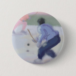 Hockey Play 6 Cm Round Badge