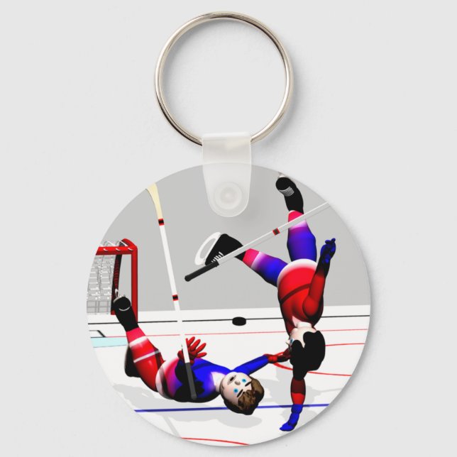 Hockey Player Action Key Ring (Front)