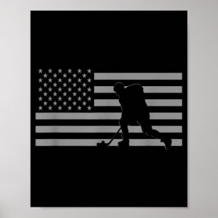 Hockey Player - American Flag Hockey Poster