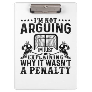 Hockey Player Arguing Gift Funny Hockey Clipboard