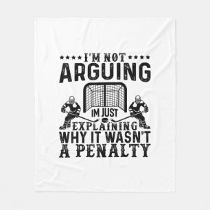 Hockey Player Arguing Gift Funny Hockey Fleece Blanket