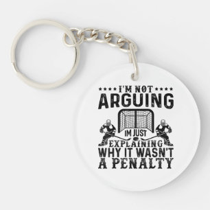 Hockey Player Arguing Gift Funny Hockey Key Ring