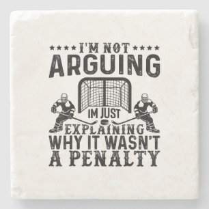 Hockey Player Arguing Gift Funny Hockey Stone Coaster