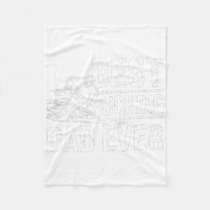Hockey Player Best Pucking Dad Ever Hockey Father  Fleece Blanket