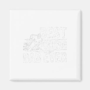 Hockey Player Best Pucking Dad Ever Hockey Father  Magnet
