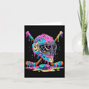 Hockey Player Boys Kids Ice Hockey Dripping Ice Card