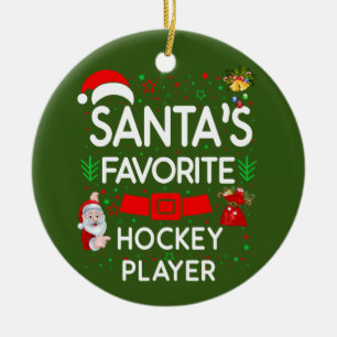 Hockey Player Ceramic Ornament