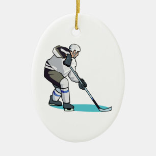 Hockey Player Ceramic Tree Decoration