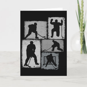 Hockey Player Collage Men Kids Coach Youth Boys _1 Card