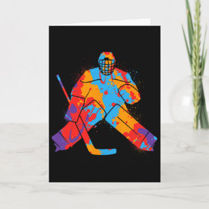Hockey Player Colourful Goalkeeper Boys Ice Hockey Card