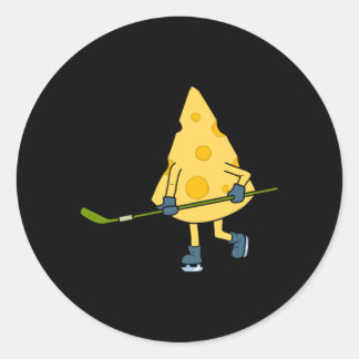 Hockey Player Cute Cheese Hobby Sports Performance Classic Round Sticker