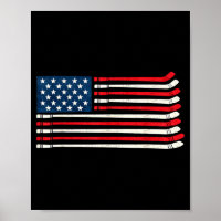 Hockey Player Fan Ice Hockey Aamerican Flag 4th Of