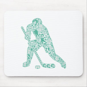 Hockey Player Fans Youth Ice Hockey Lover Men Kids Mouse Pad