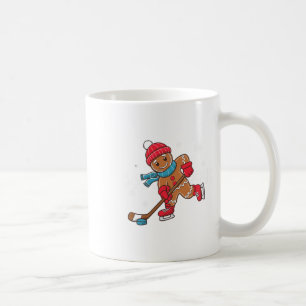 Hockey Player Funny Christmas Gingerbread Man Coffee Mug