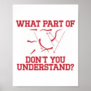 Hockey Player Funny Rink Diagram Youth Ice Hockey  Poster