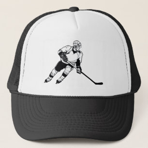 Hockey Player Game Sport Silhouette Trucker Hat