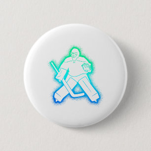 Hockey Player Goalkeeper Men Boys Ice Hockey Goali 6 Cm Round Badge