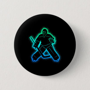 Hockey Player Goalkeeper Men Boys Ice Hockey Goali 6 Cm Round Badge