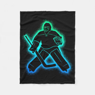 Hockey Player Goalkeeper Men Boys Ice Hockey Goali Fleece Blanket