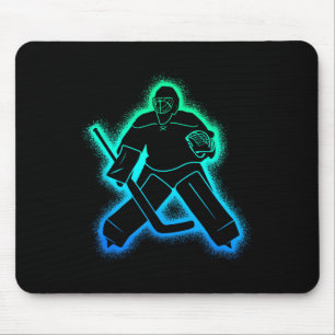 Hockey Player Goalkeeper Men Boys Ice Hockey Goali Mouse Pad