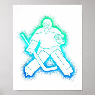 Hockey Player Goalkeeper Men Boys Ice Hockey Goali Poster