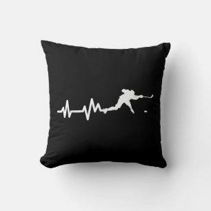 Hockey Player Heartbeat Ice Hockey Cushion
