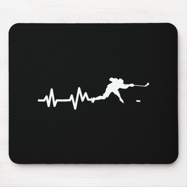 Hockey Player Heartbeat Ice Hockey Gift  Mouse Pad (Front)