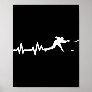 Hockey Player Heartbeat Ice Hockey Gift Poster